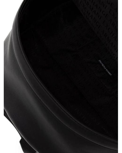 ARMANI EXCHANGE Black Logo-Patch Panelled Backpack for men