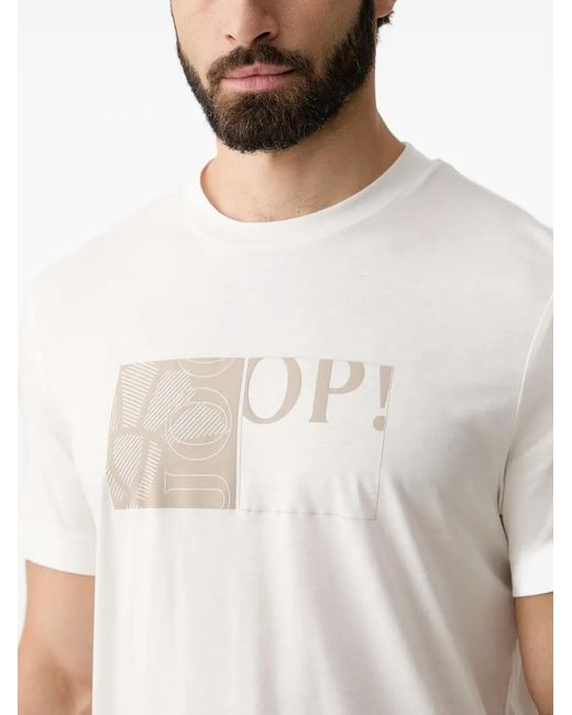Joop! White Logo-Print Crew-Neck T-Shirt for men