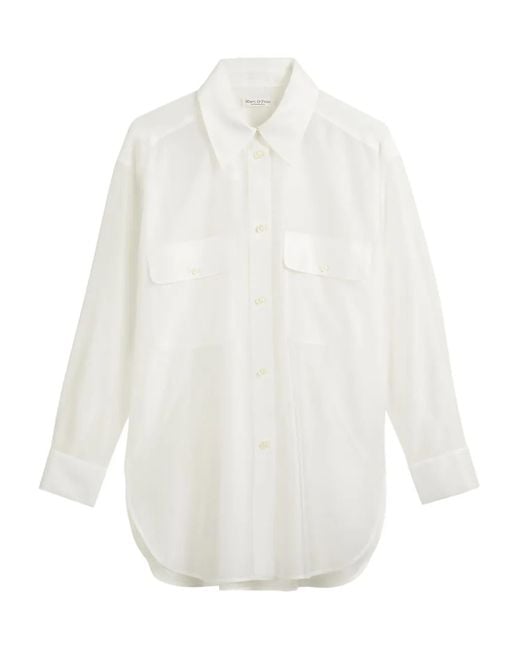 Marc O' Polo Button-Up Blouse in het White