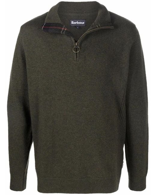 Barbour Gray Holden Half Zip Knitwear for men