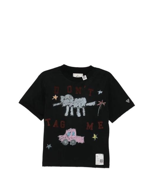 Maison Mihara Yasuhiro Black Graphic-Print T-Shirt