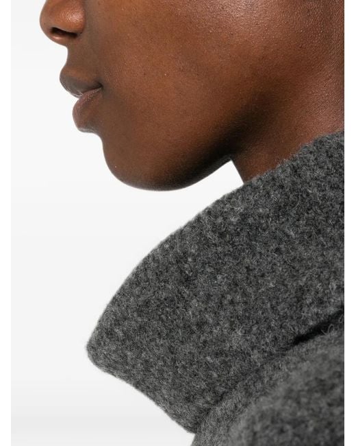 Yerse Black Roll-Neck Wide-Sleeve Sweater