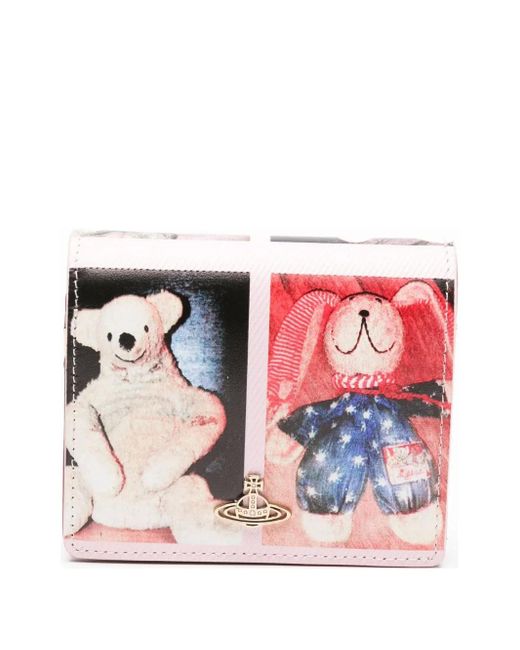 Vivienne Westwood Pink Teddy-Print Leather Wallet