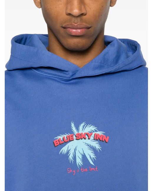 BLUE SKY INN Blue Graphic-Print Hoodie for men