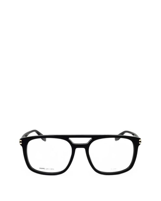 Marc Jacobs Black Square-Frame Double-Bridge Glasses for men