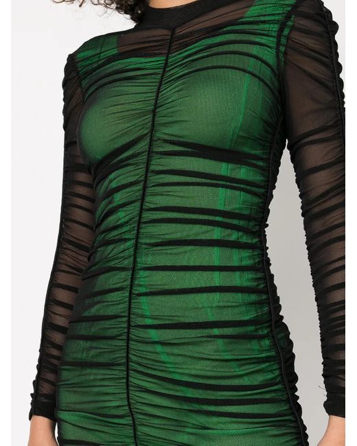 Alexander Wang Green Double Layer Ruched Dress