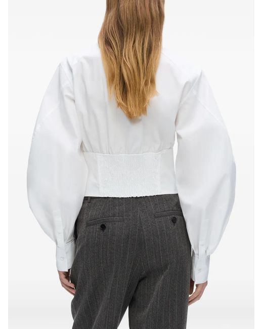Karl Lagerfeld White Corset-Style Poplin Shirt
