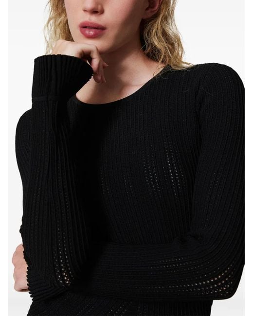 Twinset Black Long-Sleeved Mini Dress