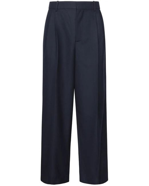 Loewe Blue Pleat-Detailing Tailored Trousers for men