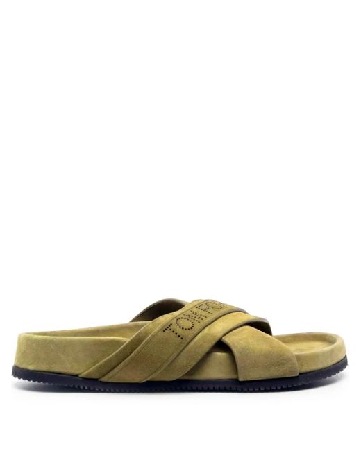 メンズ Tom Ford クロスストラップ サンダル Green