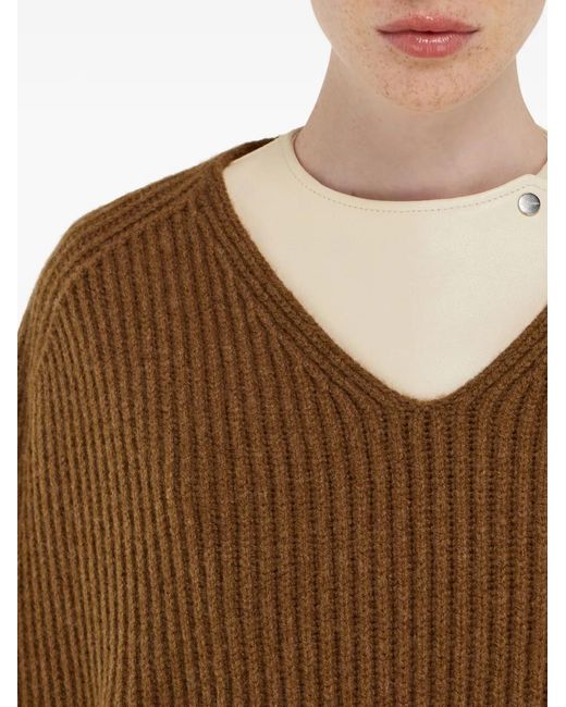 Ferragamo Brown Cashmere Blend Cape
