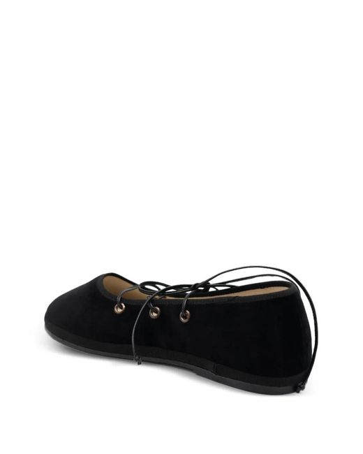 Gondolina Black Mascareta Lace-Up Ballet Flats