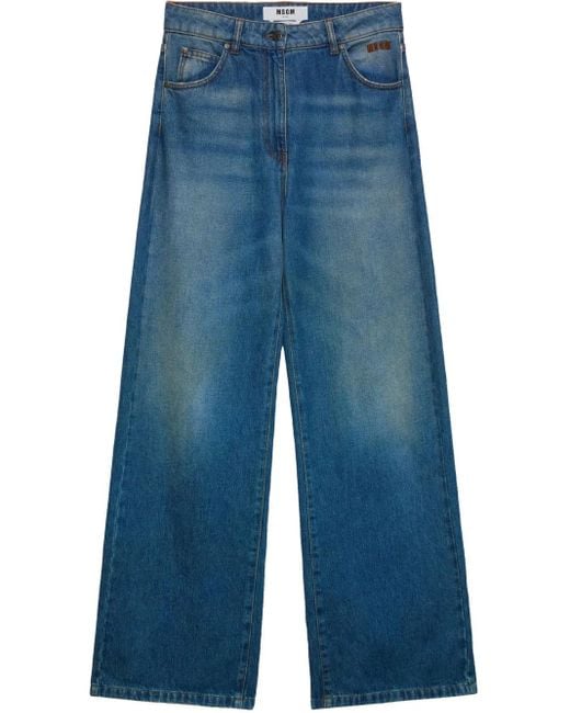 MSGM Blue Jeans mit weitem Bein