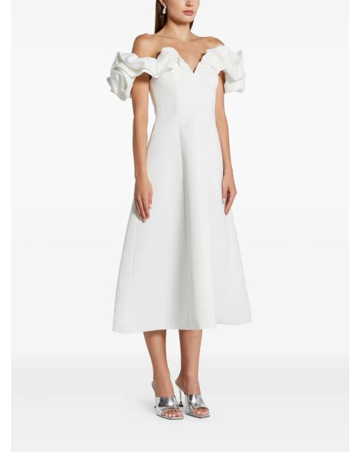 LEO LIN White Bella Midi Dress