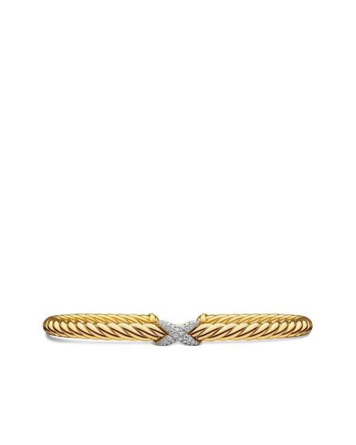 David Yurman Metallic 18Kt X Cablespira Station Diamond Bracelet (4Mm)