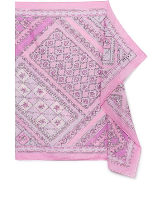 Emilio Pucci Pink Festa-Print Cotton Pareo