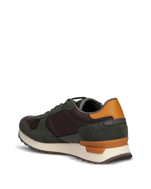 Napapijri Brown Stab Logo Sneakers for men