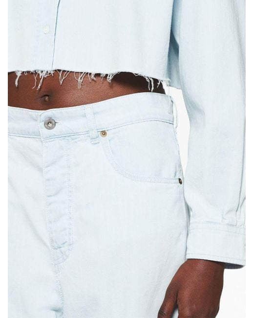 Miu Miu Jeans Met Wijde Pijpen in het White
