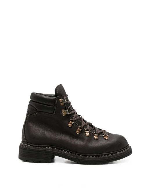 Guidi Black Lace-Up Leather Hiking Boots for men