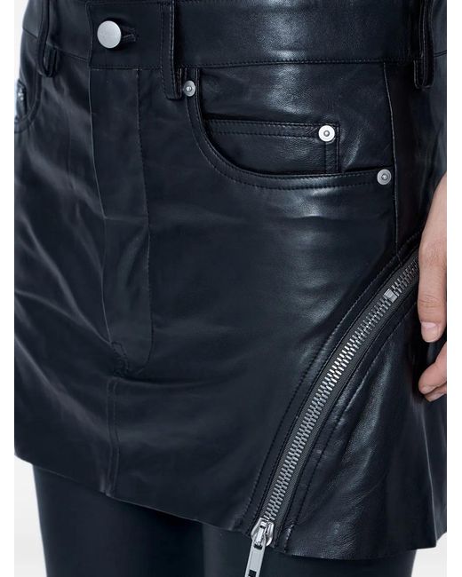 Rick Owens Blue Bolan Banana Zip-Detail Mini Skirt