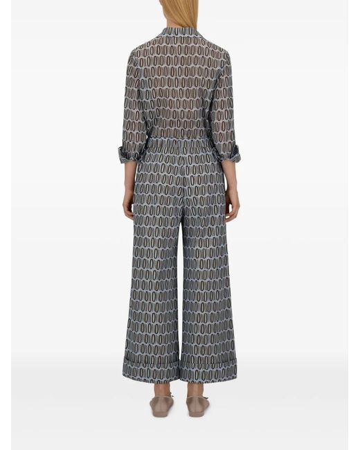 Herno Gray Drawstring Patterned Trousers