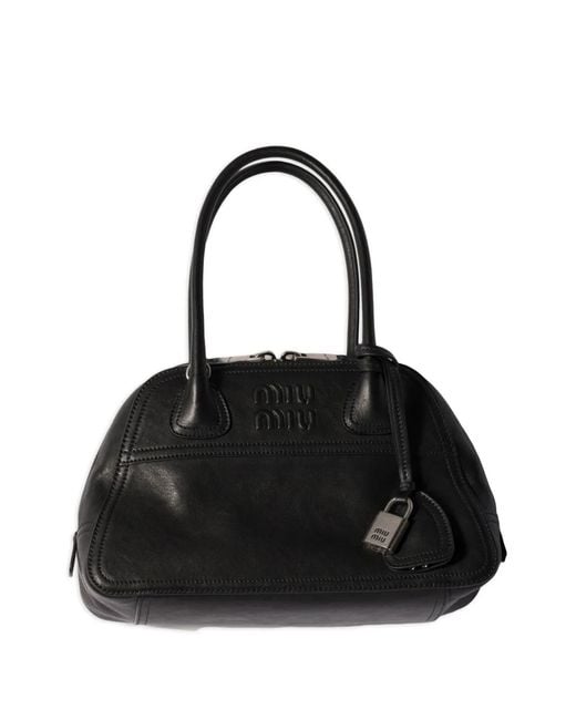 Miu Miu Black Vivant Nappa-Leather Bag