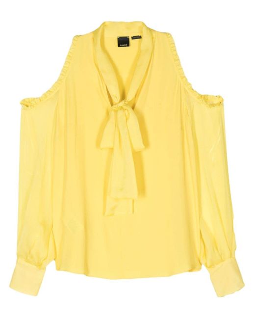 Pinko Yellow Off-the-shoulder Blouse