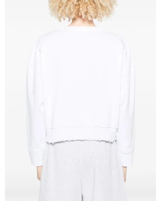 Pinko White Frayed Sweater