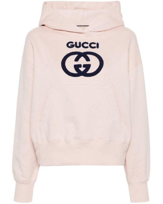 Hoodie à logo GG Gucci en coloris Pink
