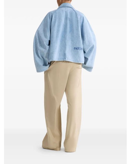 Patou Blue Oversized Cropped Jacket