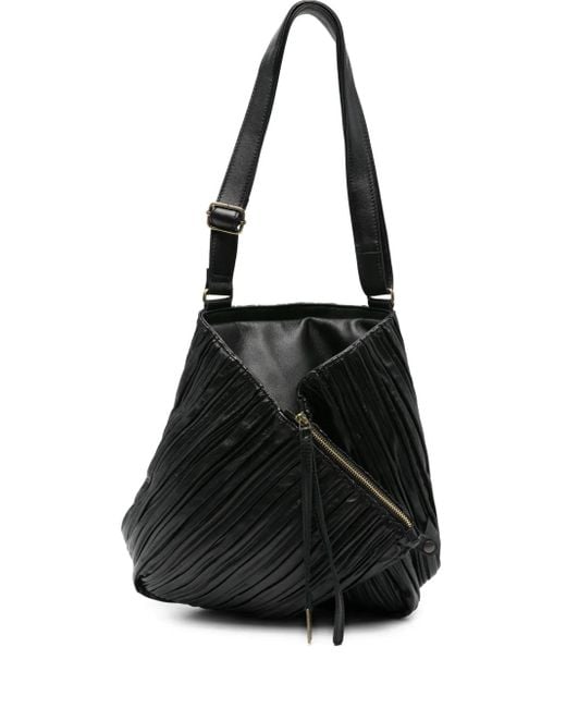 Mialuis Black Gabri Schultertasche Mit Falten