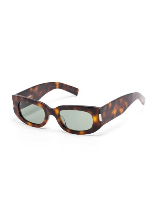 Saint Laurent Brown Rectangle-Frame Sunglasses