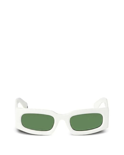 Off-White c/o Virgil Abloh Green Cary Rectangle-Frame Sunglasses