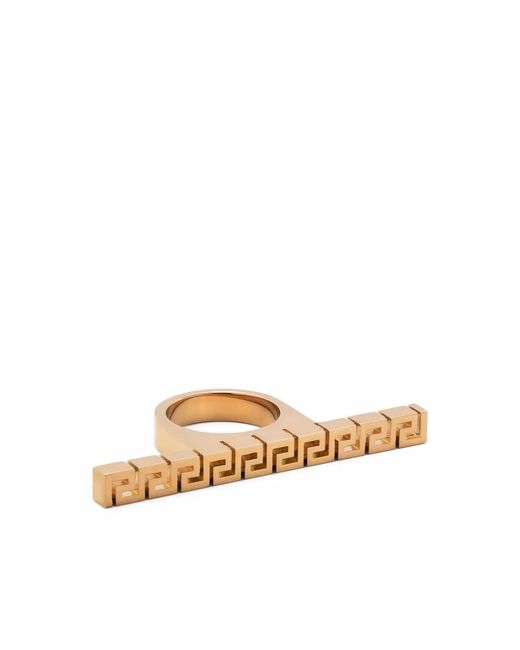 Versace White Greca Duster Ring