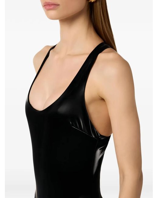 Elisabetta Franchi Black Vinyl Jumpsuit