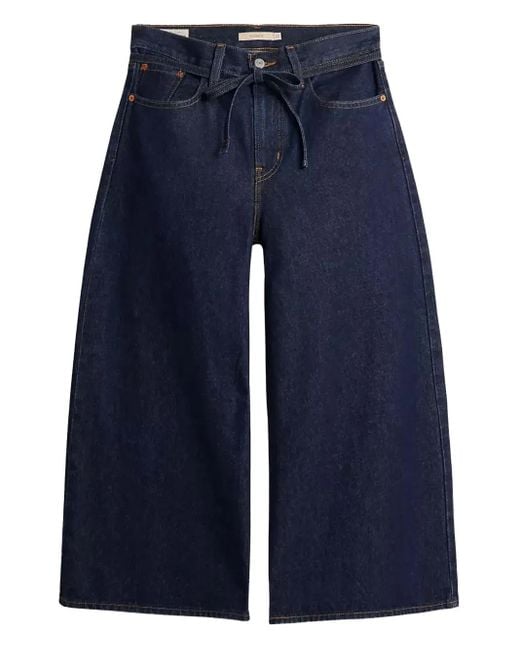 Levi's Blue Tie-Waist Cropped Jeans