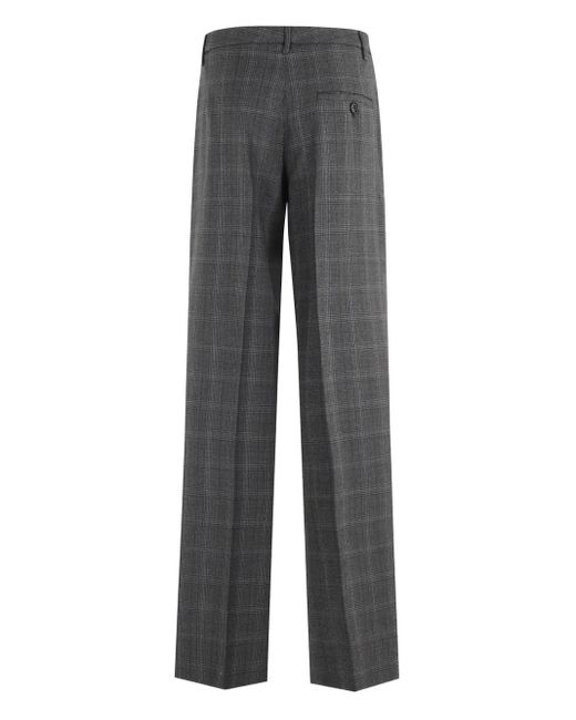 Aspesi Gray Checked Trousers