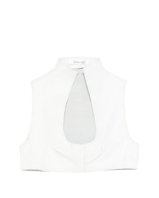 GIMAGUAS White Leather Top