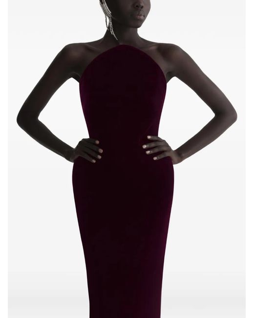 Mugler Purple Velvet Gown Dress