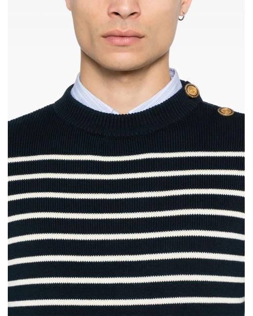 Valentino Garavani Blue Striped Sweater for men