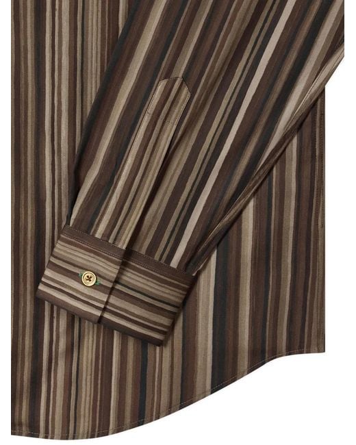 Paul Smith Brown Painted Signature Stripe Shirt for men
