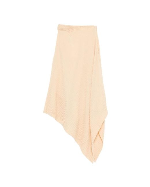Victoria Beckham White Asymmetric-Hem Midi Skirt