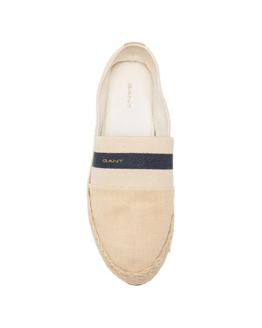Gant White Logo-Stripe Espadrilles