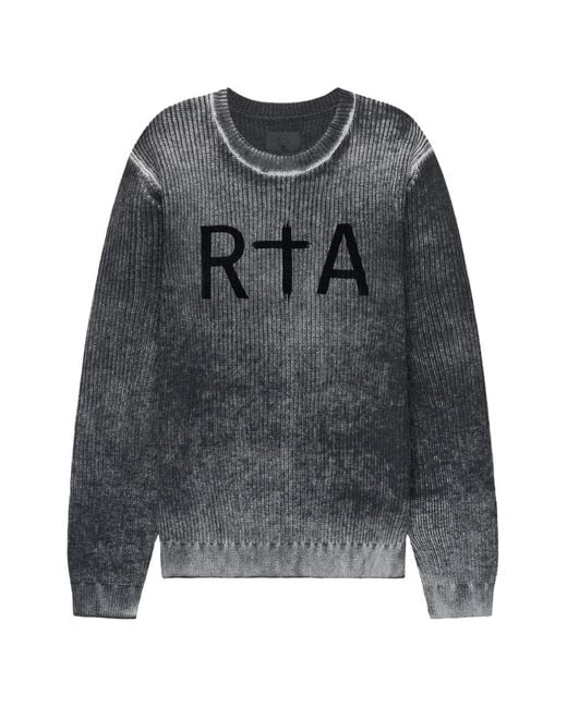 RTA Gray Ethan Logo-Detail Sweater for men