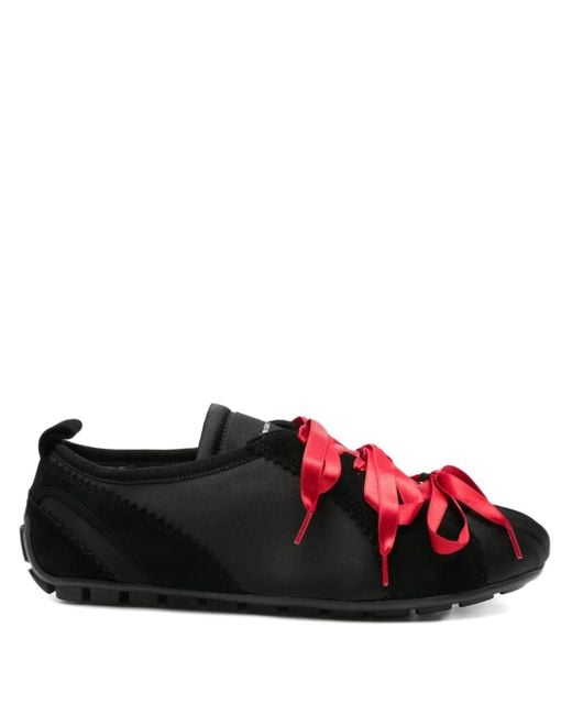 Simone Rocha Red Ballerina Grip Satin Ribbon Sneakers