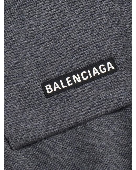 Écharpe À Patch Logo Balenciaga pour homme en coloris Gray