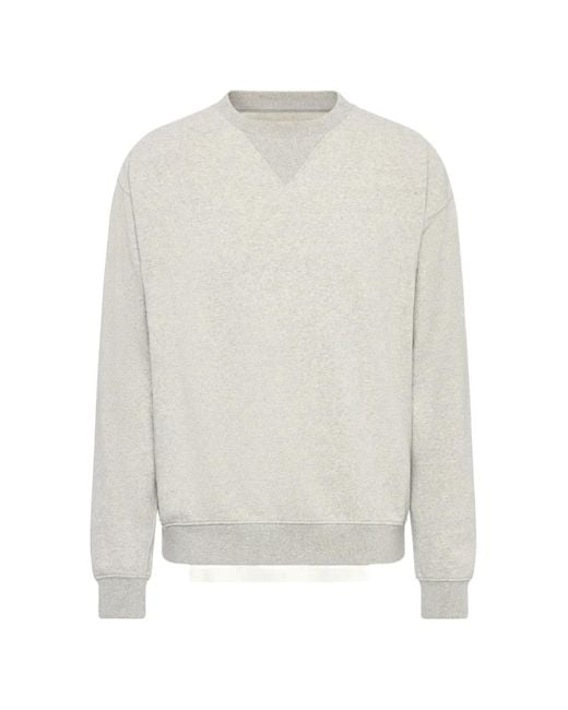 Maison Margiela White Double-Layered Raw-Hem Sweatshirt for men