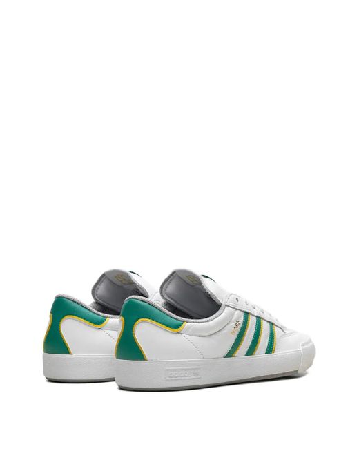 Adidas Green Nora Three-Stripe Leather Sneakers for men