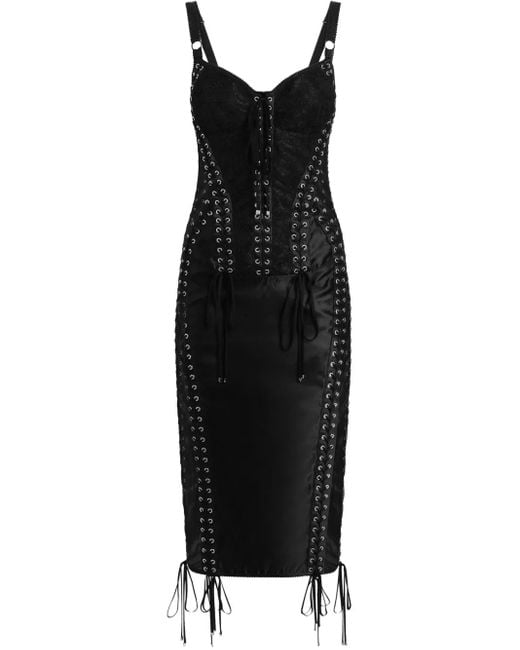 Dolce & Gabbana Black Panelled Midi Dress