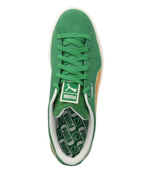 PUMA Green Suede Patch Sneakers for men